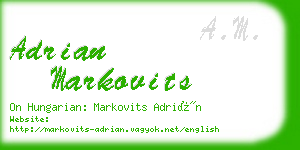 adrian markovits business card